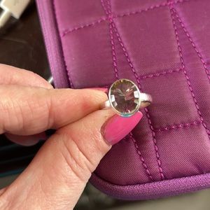 Mystic topaz sterling silver ring